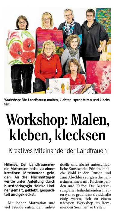 Landfrauen Workshop: Malen, kleben, klecksen