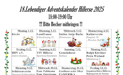 Termine Lebendiger Adventskalender